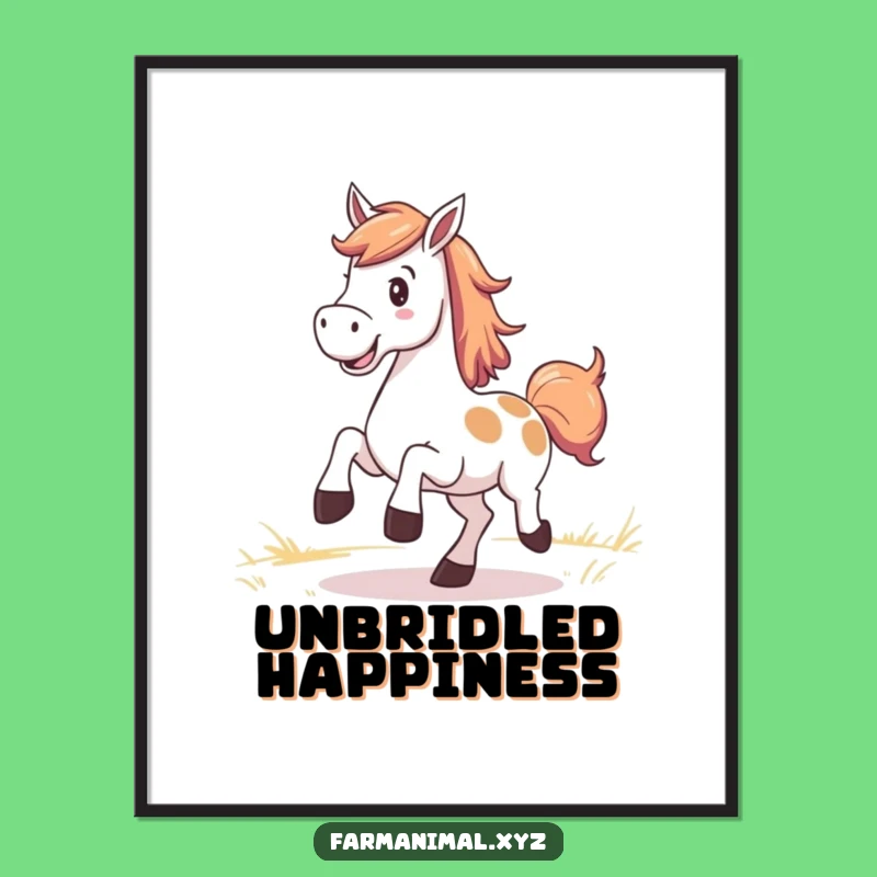 Funny Horse Kicking Digital Art: Instant Download for Joyful Decor