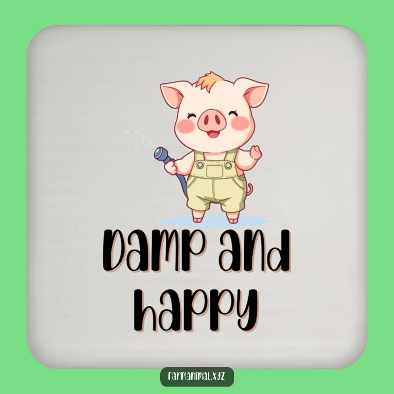Funny Piglet Coaster - Cheerful Sprinkler Protection, Table Humor, Perfect Funny Gift