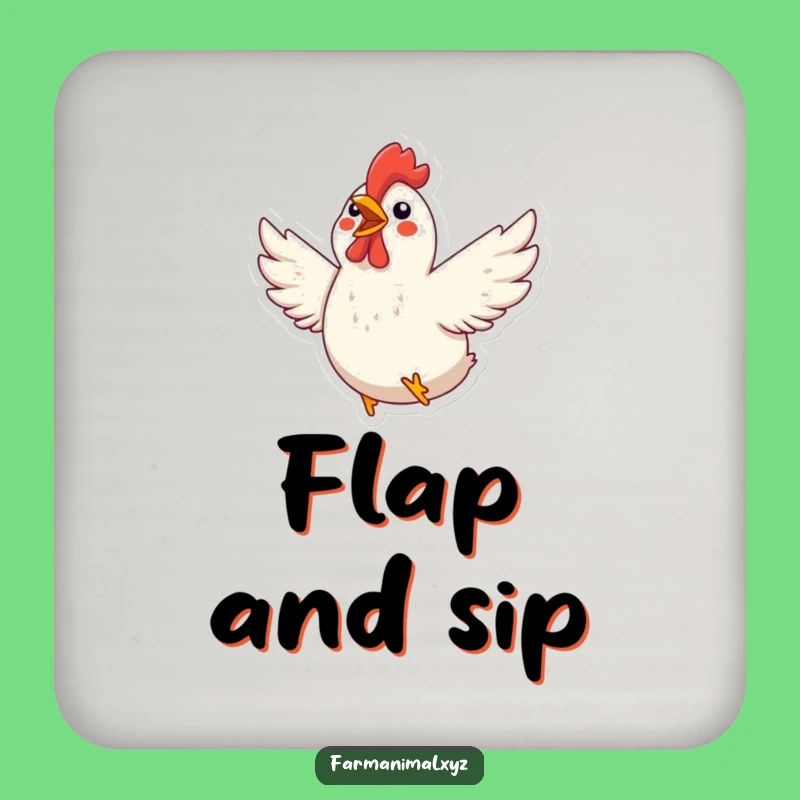Funny Chicken Flapping Drink Coaster: Excited Poultry Set for Tables Gift