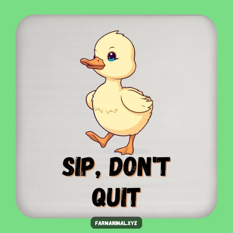 Funny Duckling Waddling Drink Coaster: Protect Surfaces with Purposeful Charm
