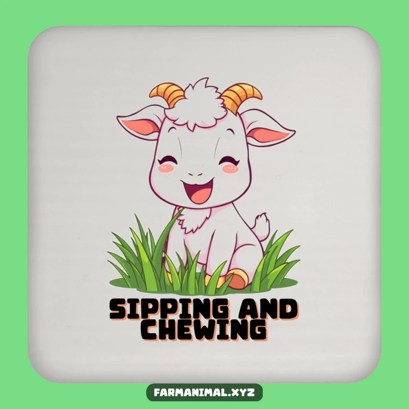 Funny Goat Coaster - Joyful Goat Munching, Protect Surface Gift!