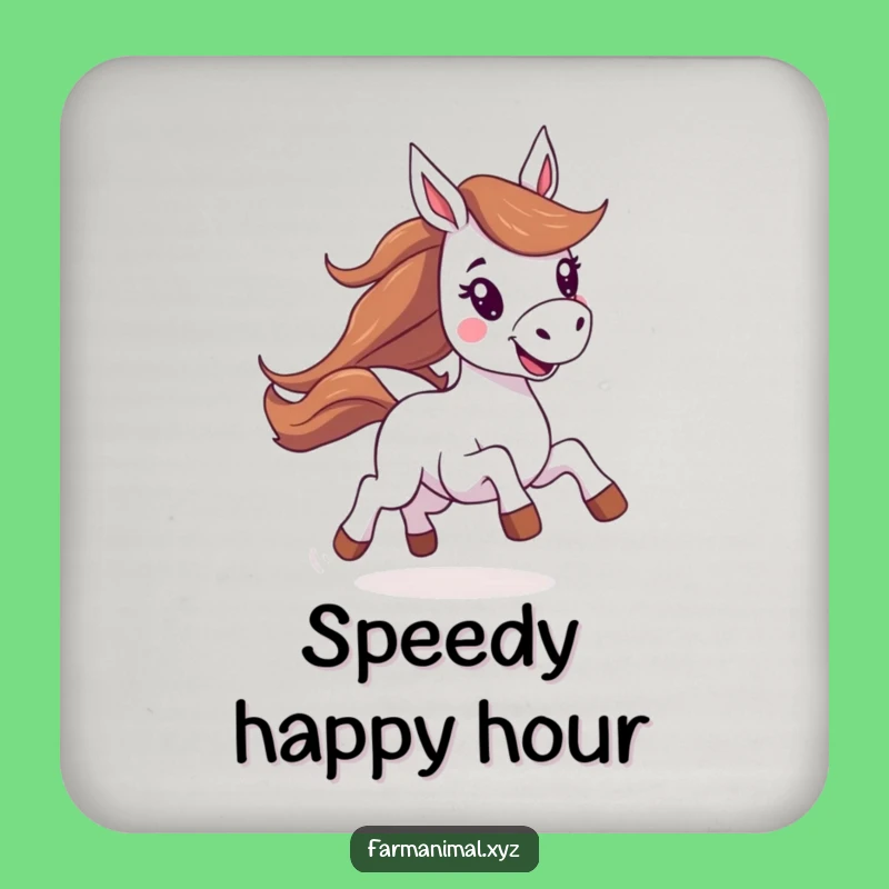 Funny Horse Drink Coasters: Energetic Galloping Joyful Equine Set, Perfect Funny Gift Holders