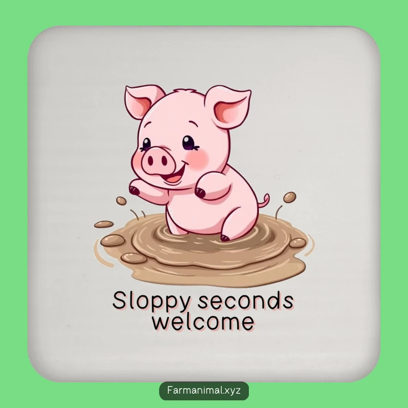 Funny Pig Mud Splash Coaster Set: Playful Protection, Perfect Housewarming Gift