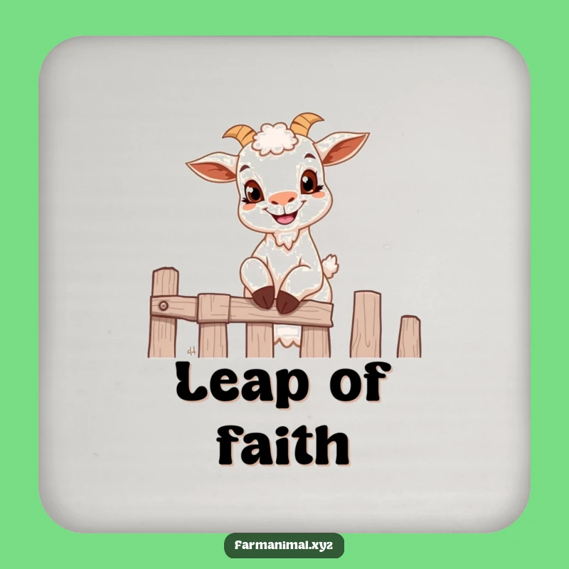 Funny Goat Climbing Fence Coaster - Protect Surfaces with Goaty Mischief