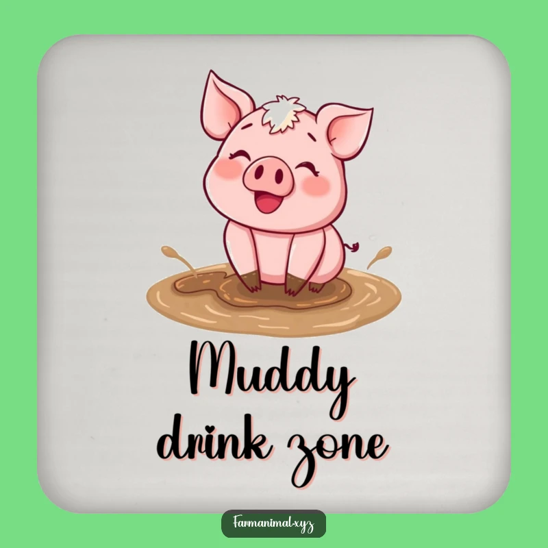 Funny Happy Pig Mud Coaster: Joyful Wallow, Protect Surfaces with Fun