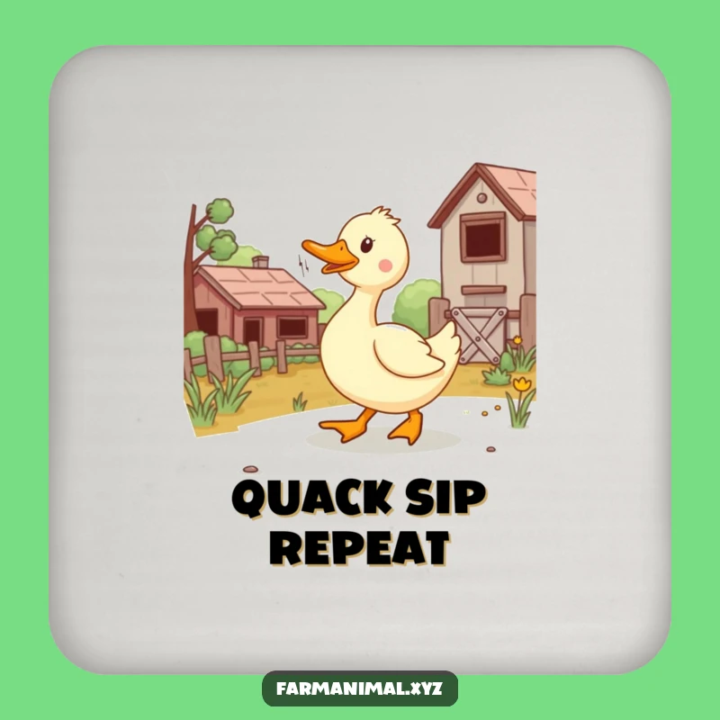Funny Duck Farm Coaster Set - Protect Surfaces with Humorous Joy