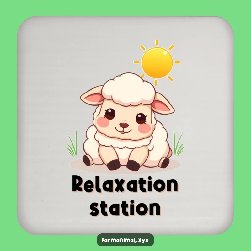 Funny Content Sheep Drink Coasters: Sunny Sky Rest, Relaxed Funny Gift Set