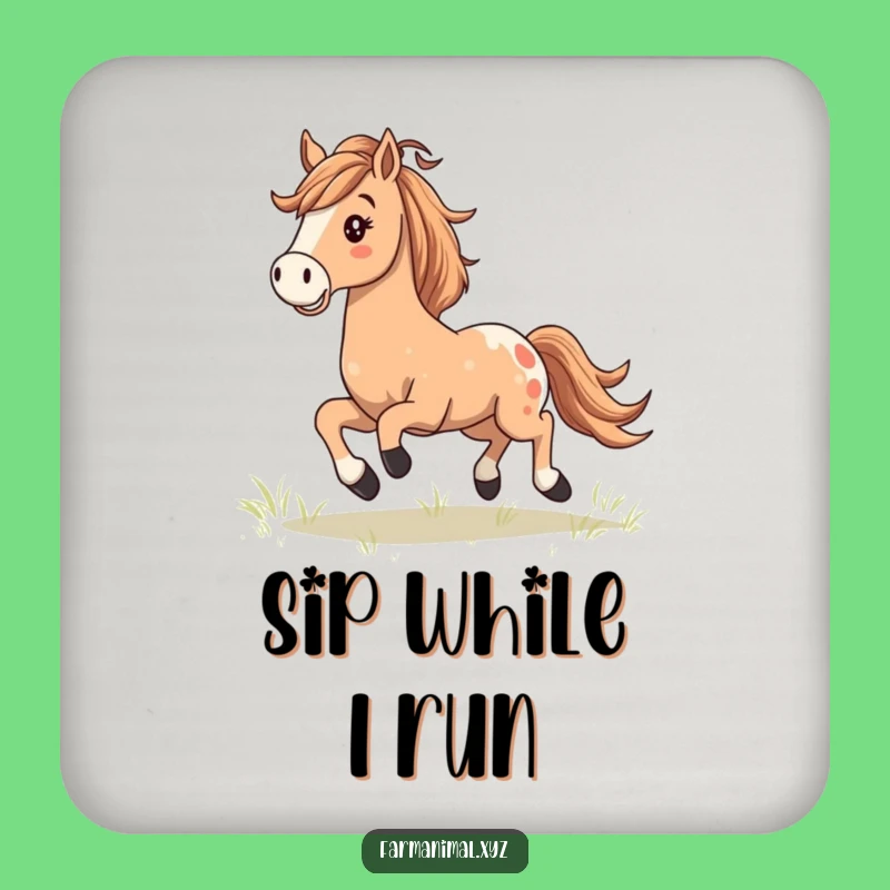 Happy Horse Galloping Drink Coaster: Protect Surfaces with This Majestic Steed's Flair