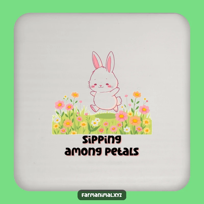 Funny Bunny Coaster - Fluffy Bunny Hopping, Protect Surface Gift!
