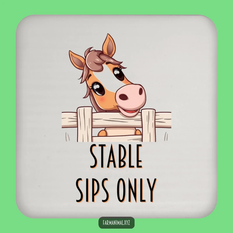 Funny Curious Horse Coaster: Protect Surfaces with Farmyard Charm - Ideal Funny Gift!