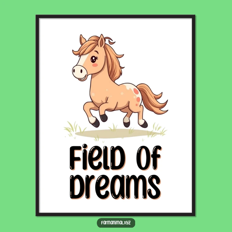 Happy Horse Galloping Poster: Decorate with Majestic Steed's Freedom Art