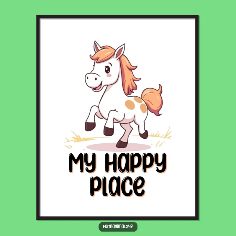 Funny Horse Kicking Poster: Bring Pasture Joy to Your Walls