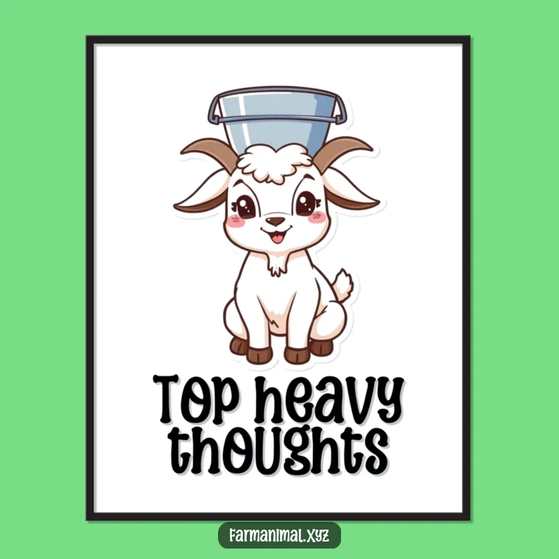Funny Goat Bucket Head Poster: Quirky Wall Art!