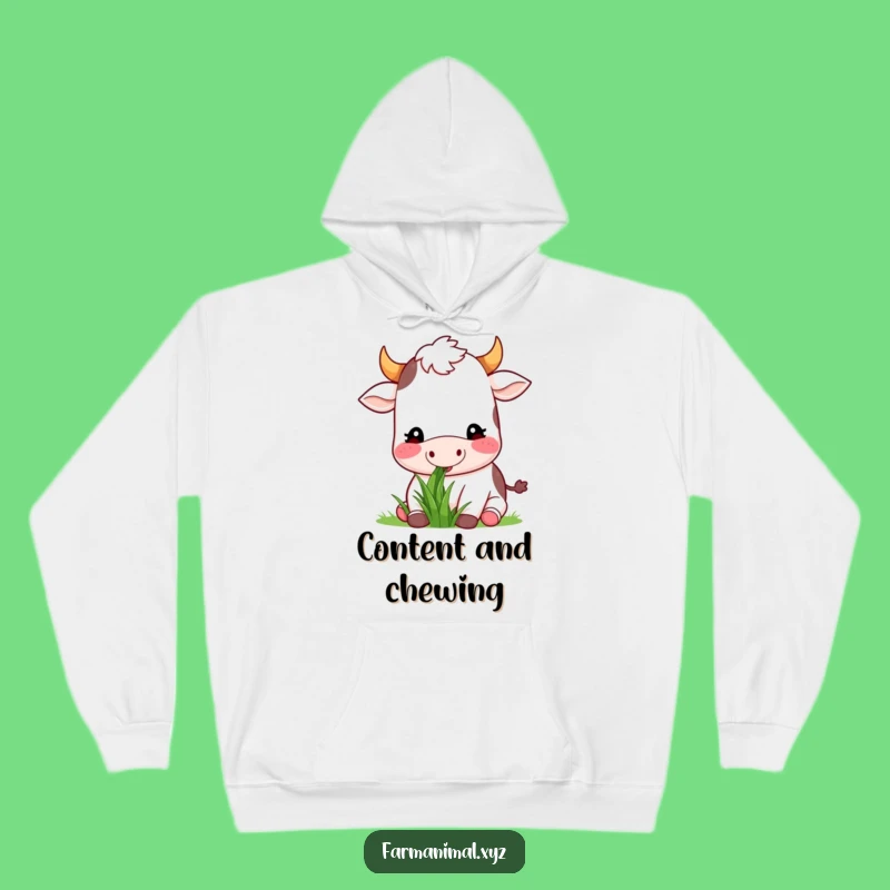 Funny Cow Munching Hoodie: Cozy Farm Comfort for Relaxed Days