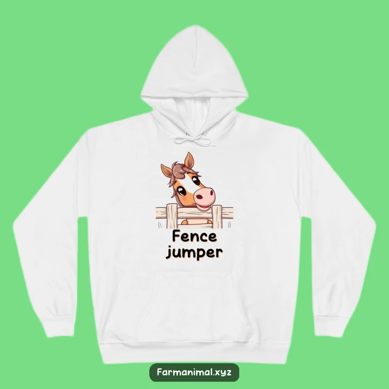 Funny Curious Horse Hoodie: Cozy Farm Charm - Embrace Warmth with this Hilarious Funny Gift!