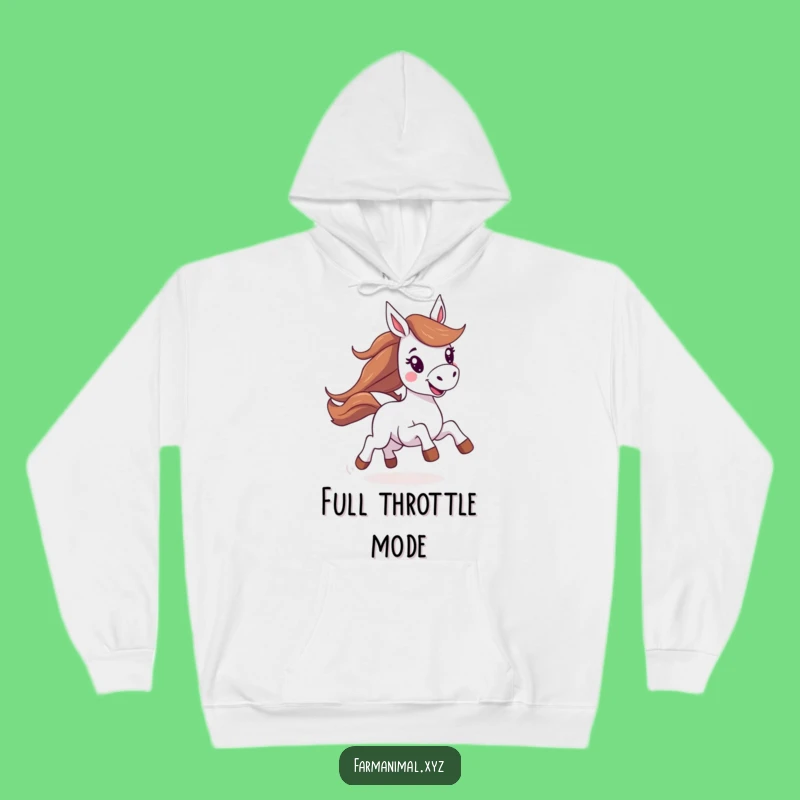 Funny Horse Hoodie: Cozy Energetic Galloping Joyful Equine Sweatshirt, Ideal Funny Gift