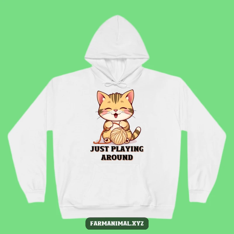 Funny Barn Cat Yarn Hoodie: Cozy Comfort for Playful Souls