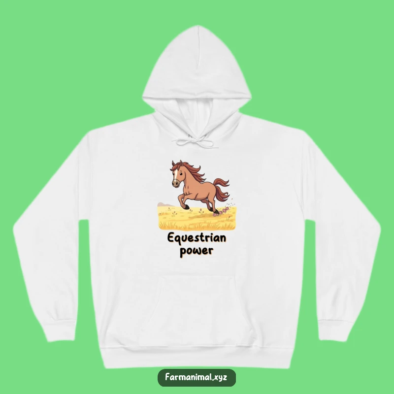 Funny Determined Horse Galloping Hoodie: Cozy Equestrian Apparel Gift