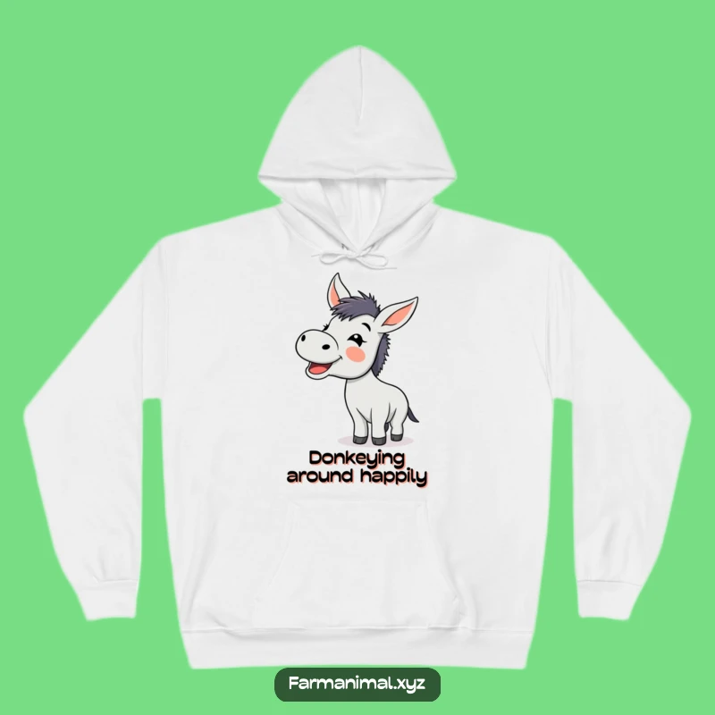 Funny Donkey Braying Hoodie, Cozy Happy Farm Sweatshirt, Great Funny Gift