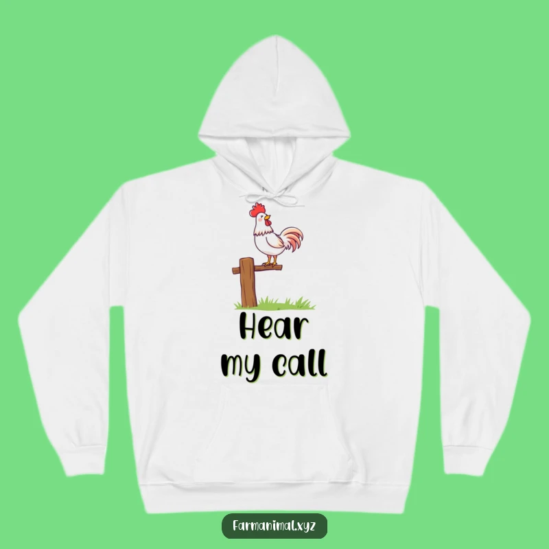 Funny Rooster Crowing Hoodie: Cozy Morning Wake-Up Call!