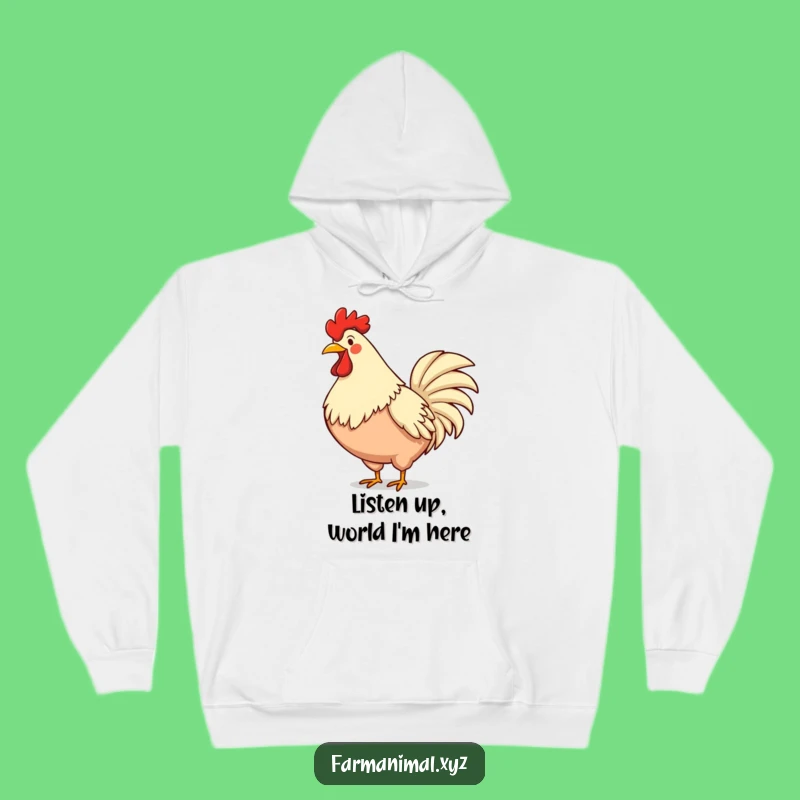 Funny Rooster Hoodie - Cozy Crowing Farm Animal Sweatshirt, Perfect Warm Gift