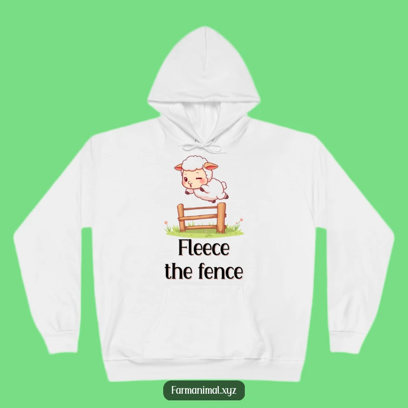 Funny Sheep Jumping Fence Hoodie: Cozy Determined Sweatshirt - A Warm Farm Humor Gift