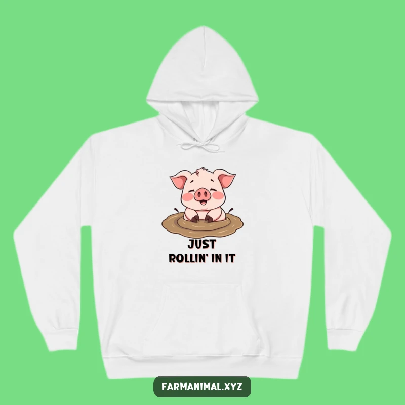 Funny Pig Mud Hoodie: Cozy Up in Swine Splendor and Comfort