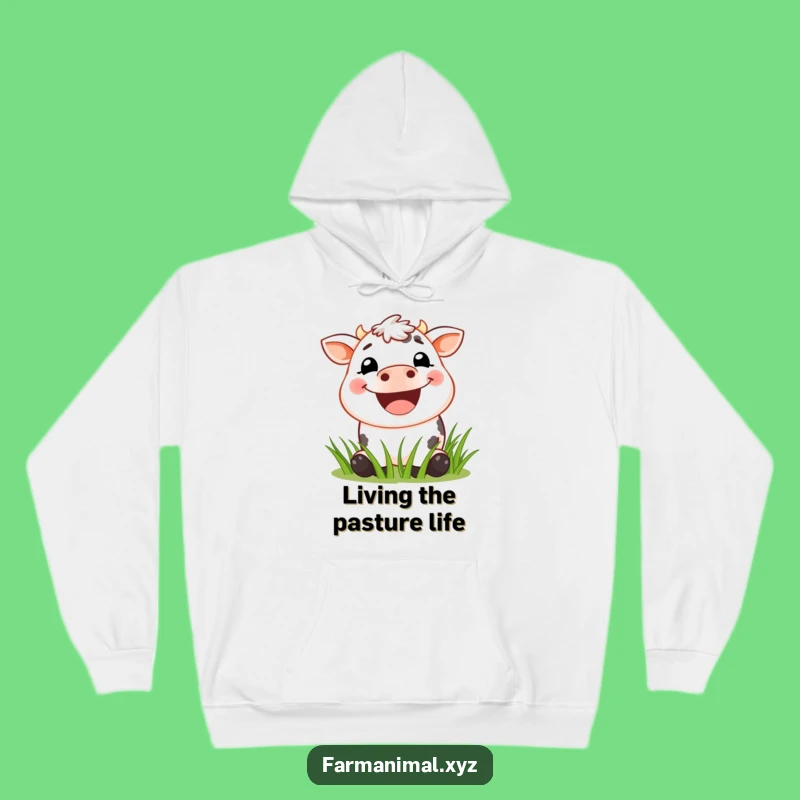 Funny Cow Grin Hoodie: Cozy Farm Animal Grass Muncher Sweatshirt, The Ultimate Funny Gift