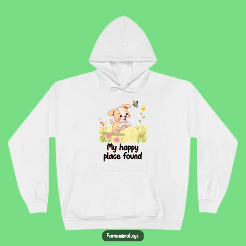 Funny Puppy Butterfly Hoodie - Cozy Dog Meadow Sweatshirt, Perfect Gift