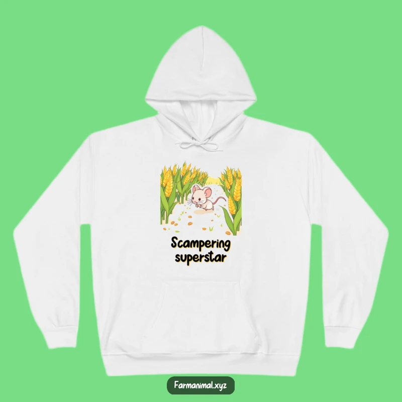 Funny Mouse Scurrying Hoodie - Cozy and Cute Farm Fun