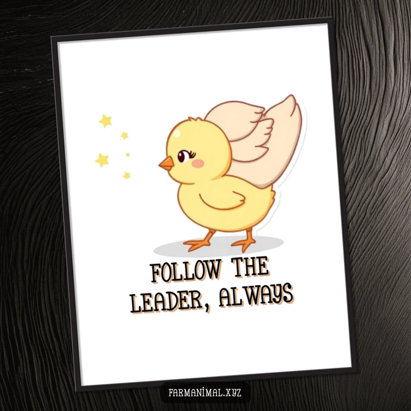 Funny free printable wall art: A sweet cartoon chick chirping with joy, perfect for a nursery or happy space.