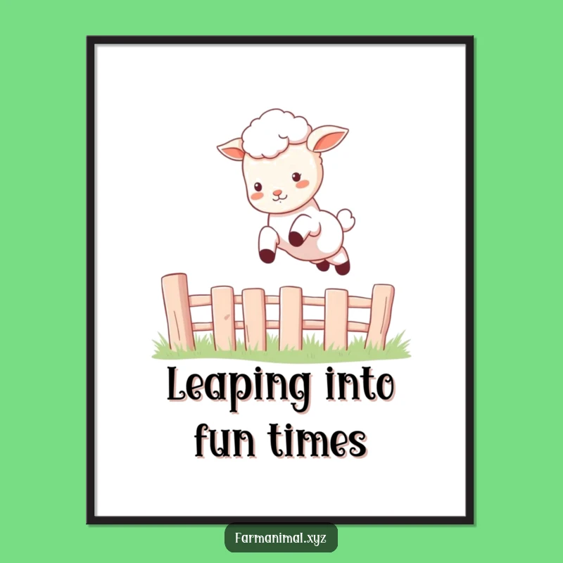 Free Printable Lamb Wall Art: Playful Leaping Lamb Downloadable Art for Joyful Decor!