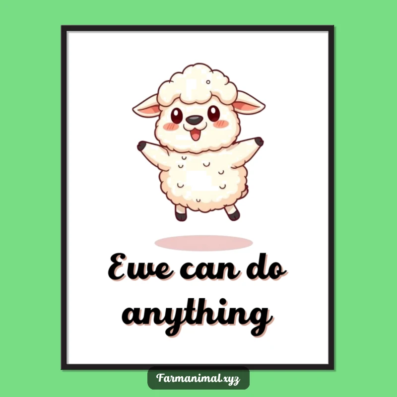 Free Printable Sheep Wall Art: Funny Jumping Sheep Art, Downloadable & Print at Home Decor