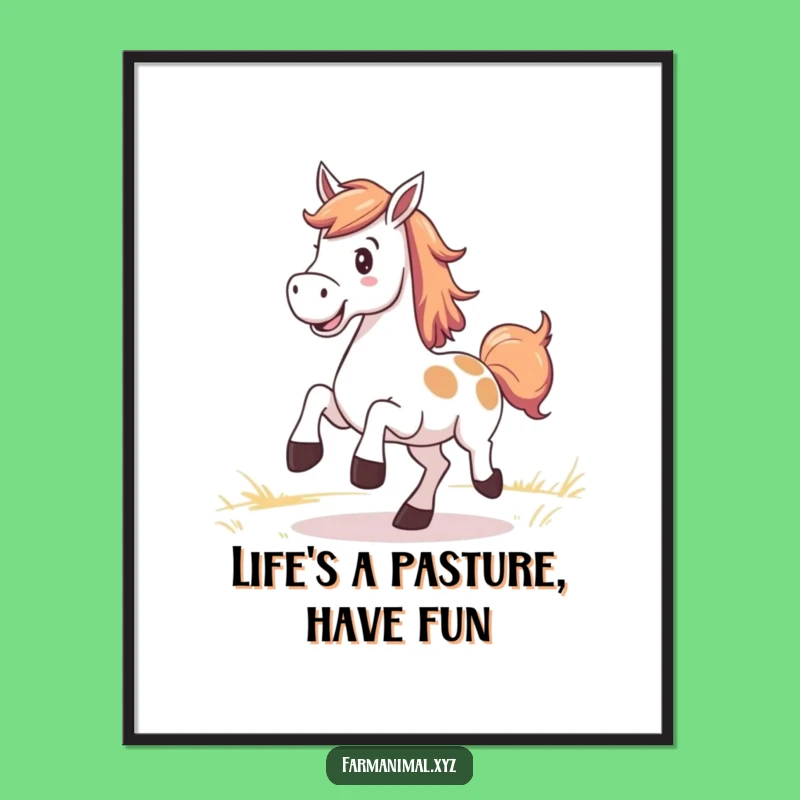 Funny Free Printable Horse Wall Art: Kick Up Your Heels with This Joyful Downloadable Farm Art!
