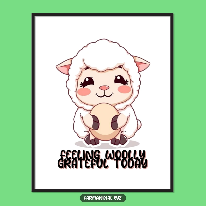 Funny Free Printable Wall Art: Peaceful Sheep, Zen Farmhouse Decor Downloadable Art Gift