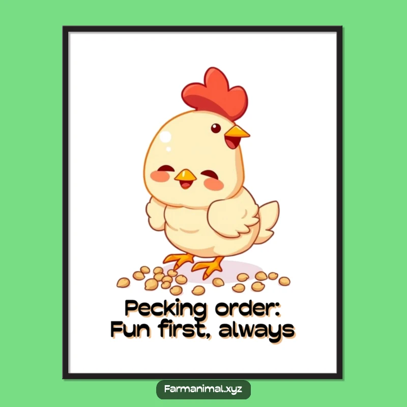 Funny Free Printable Wall Art: Pecking Chicken Joy - Hilarious Downloadable Decor!