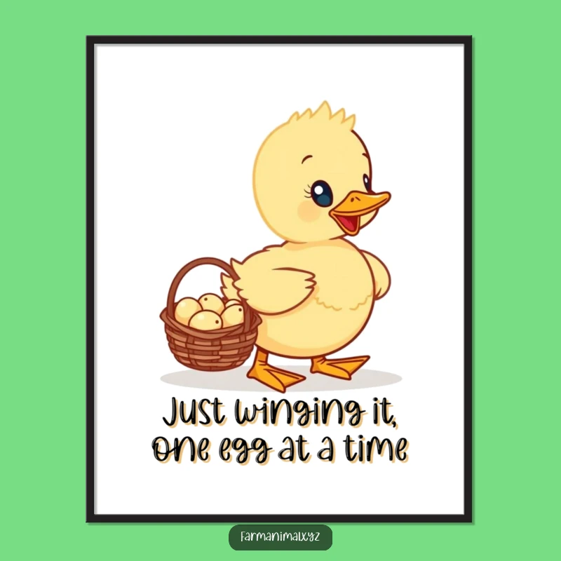 Funny Free Printable Wall Art: Proud Duckling Eggs, Whimsical Downloadable Decor for Your Home