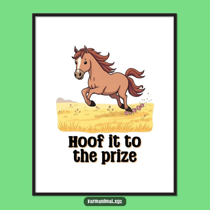 Free Printable Wall Art: Galloping Horse Funny Downloadable Art Decor