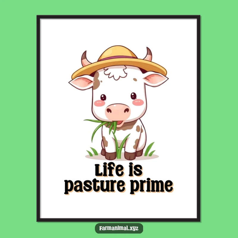 Funny Free Printable Wall Art: Cheerful Cow, Humorous Downloadable Decor for Farm Lovers