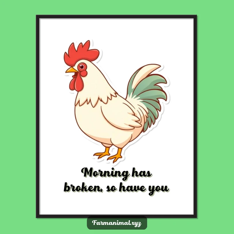 Funny Free Printable Wall Art: Loud Rooster, Farmhouse Humor, Downloadable Art Gift