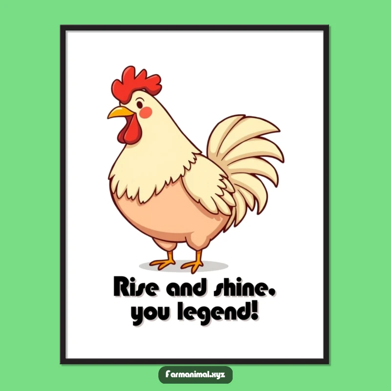 Funny Free Printable Wall Art: Rooster Crowing - Hilarious Downloadable Home Decor!