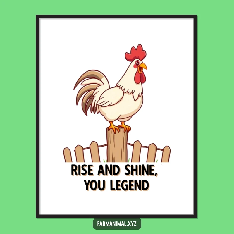 Funny Free Printable Rooster Wall Art: Crow Loudly with This Joyful Farm Art Downloadable!