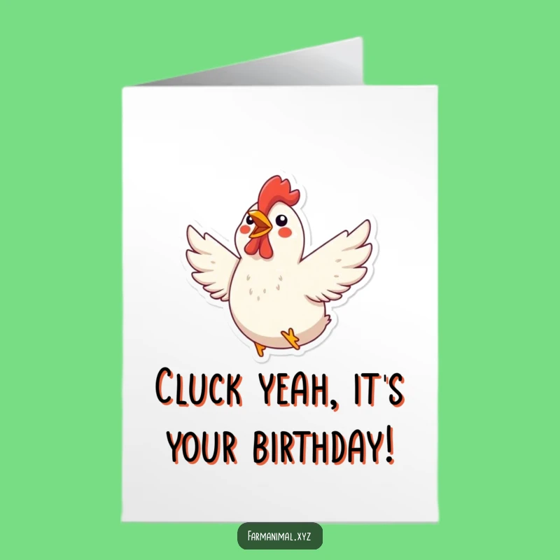 Free Printable Birthday Card: Excited Chicken, Hilarious Downloadable Gift for a Clucky Celebration