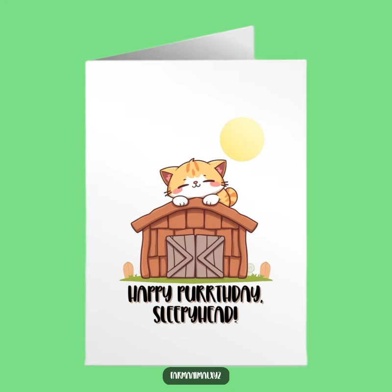Free Printable Birthday Card Funny Cat Sunbathing - Downloadable Relaxing Gift