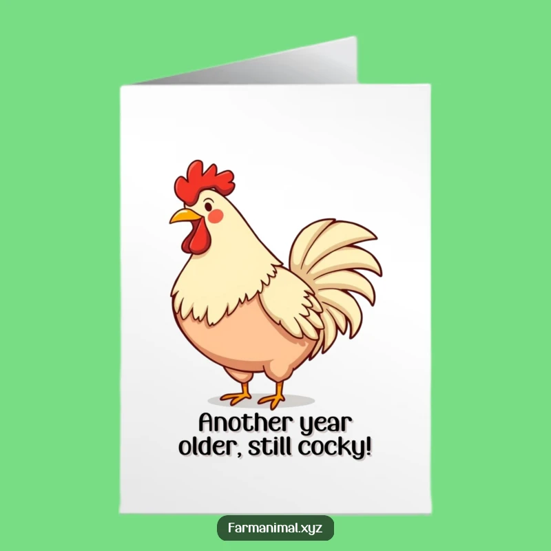 Free Printable Birthday Card: Funny Rooster Crowing - Hilarious Downloadable Gift!