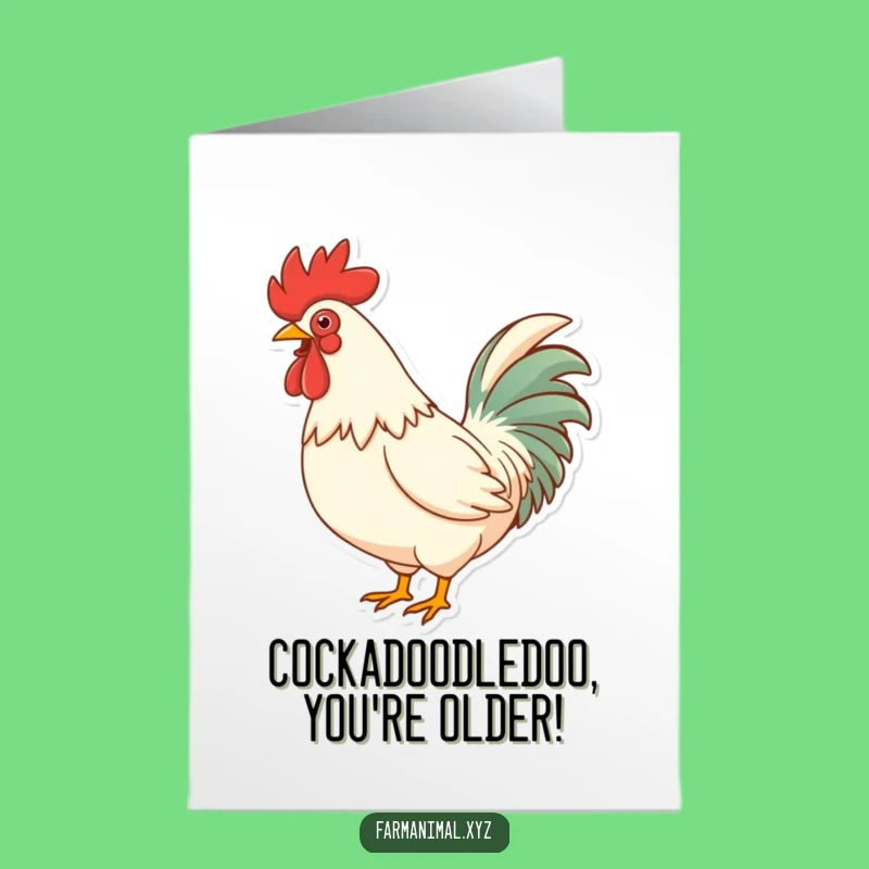 Free Printable Birthday Card: Funny Rooster Crowing, Loud Laughs Guaranteed Downloadable Gift