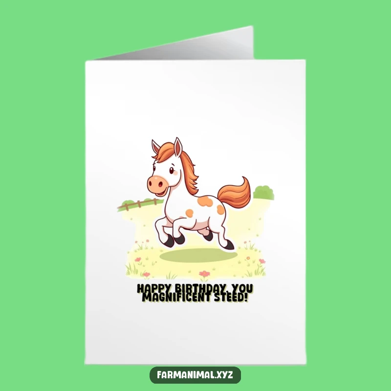 Free Printable Birthday Card: Happy Horse Gallop, Joyful Downloadable Gift