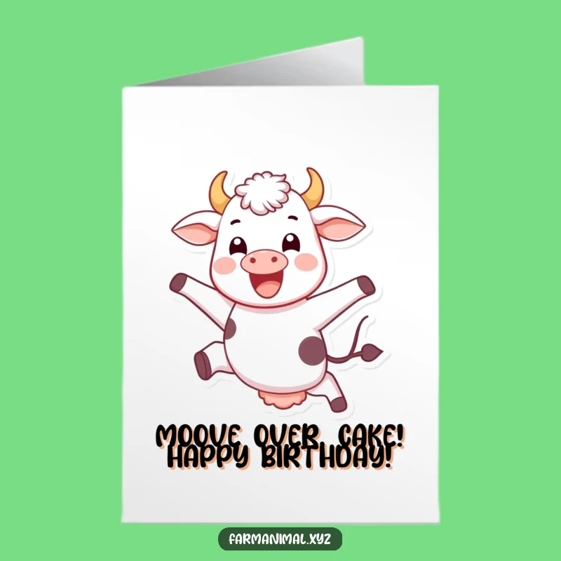 Free Printable Birthday Card: Jumping Cow Celebration - Hilarious Downloadable Gift!