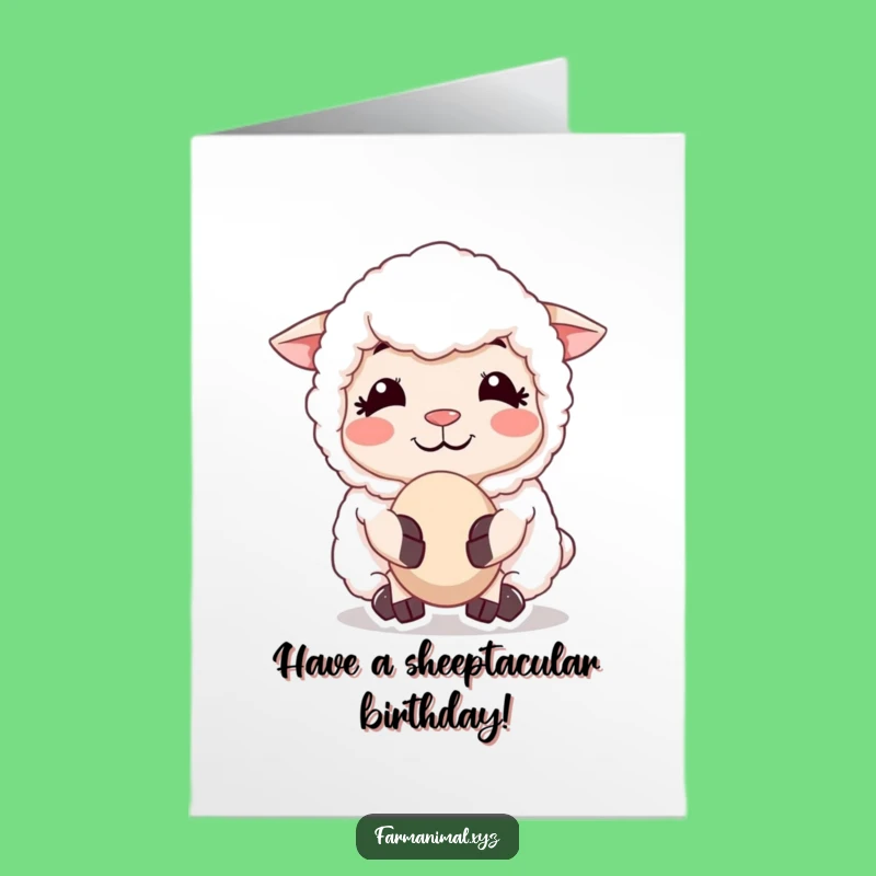 Free Printable Birthday Card: Peaceful Sheep, Relaxed Wishes Downloadable Gift
