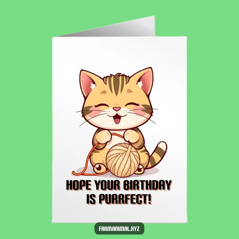 Free Printable Cat Birthday Card: Pounce on This Fun Yarn Card for a Purrfect Downloadable Gift!